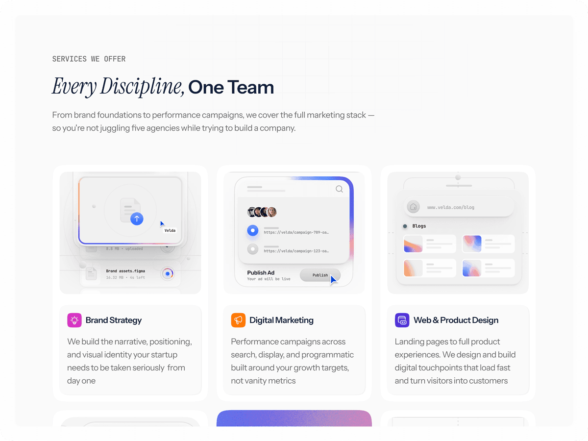 Agence Velda agency template design
