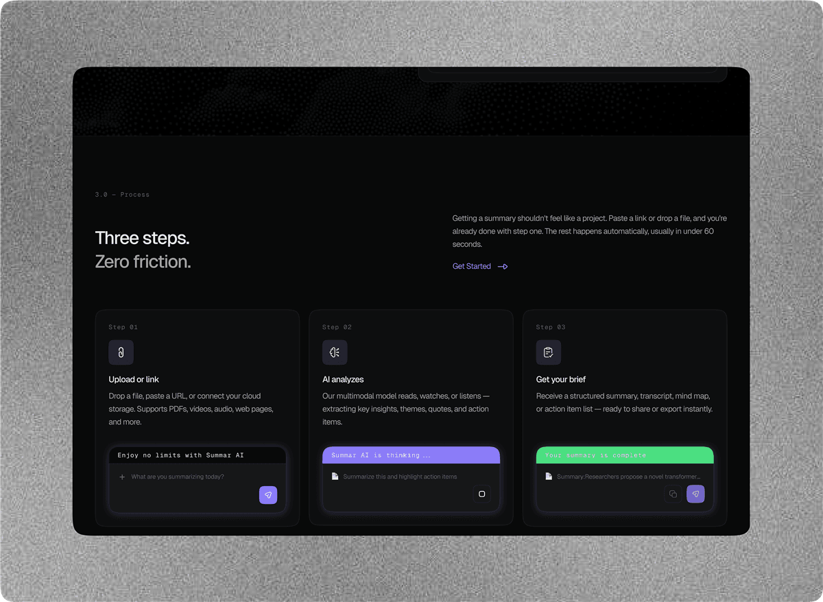 Summar AI SaaS template design