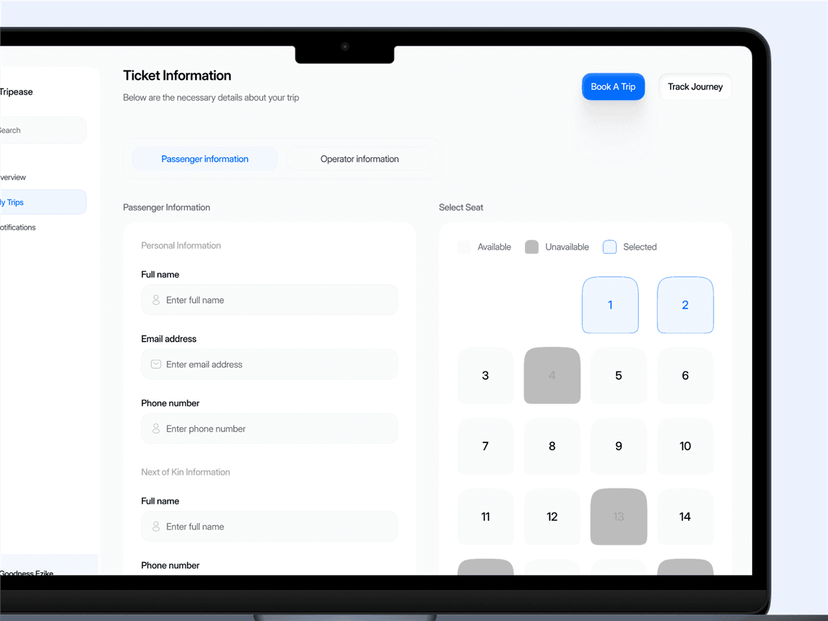 Tripease travel booking product design